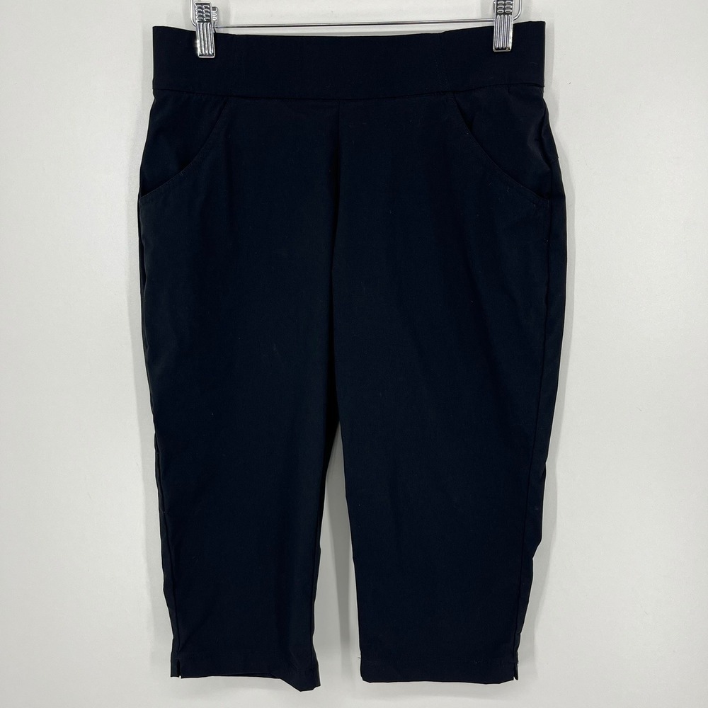 Columbia Anytime Casual Black Cropped Capri Pants XL0992 Womens Medium